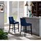 Iconic Home Lake Counter Stool Chair Button Tufted Velvet Upholstered Nailhead Trim Swoop Arm Seat
